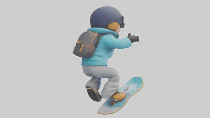 Cartoon Snowboarder model 3D model