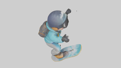 Cartoon Snowboarder model 3D model