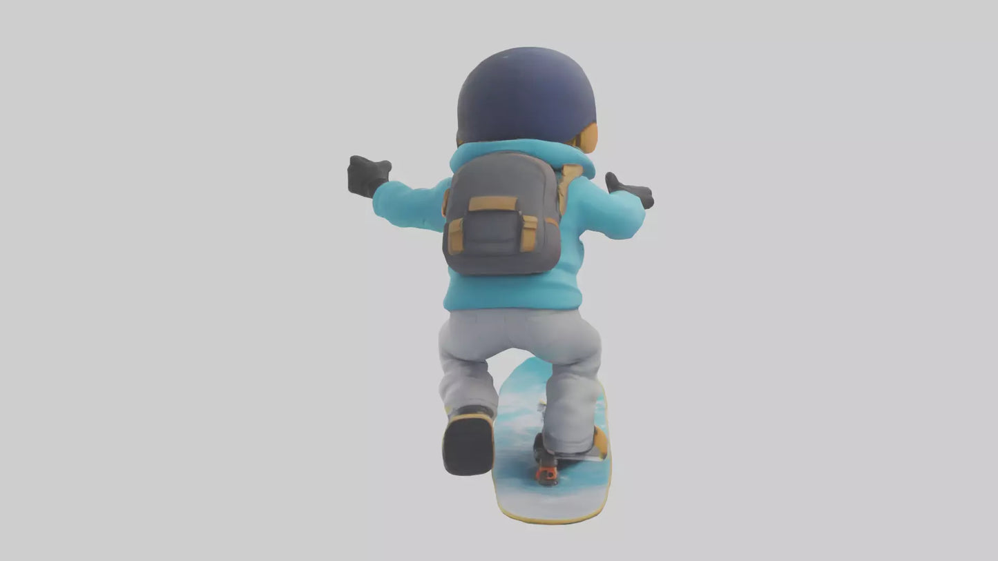 Cartoon Snowboarder model 3D model