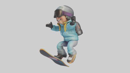 Cartoon Snowboarder model 3D model