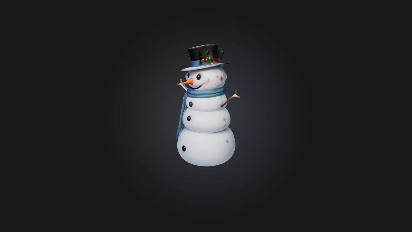 Cartoon Snowman 3D model