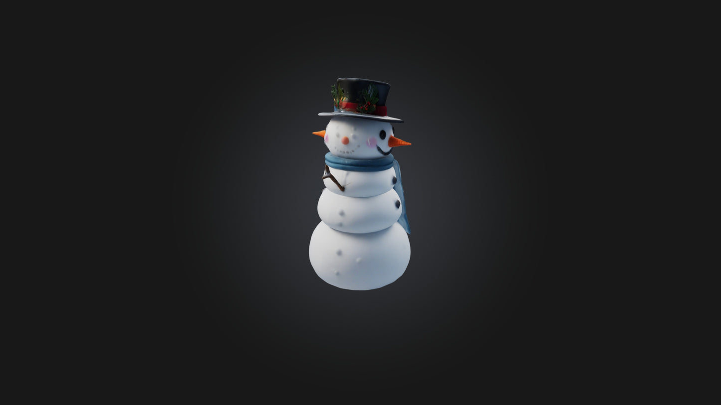 Cartoon Snowman 3D model