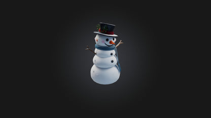 Cartoon Snowman 3D model
