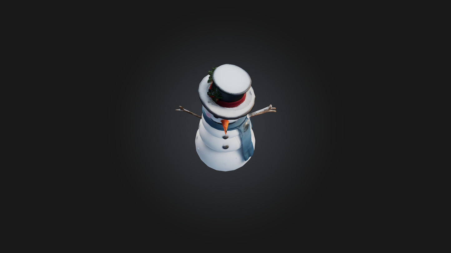 Cartoon Snowman 3D model