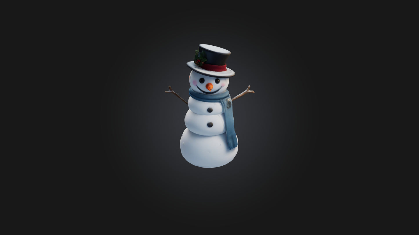 Cartoon Snowman 3D model