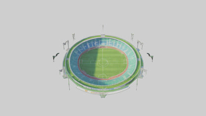Cartoon Soccer Stadium model 3D model