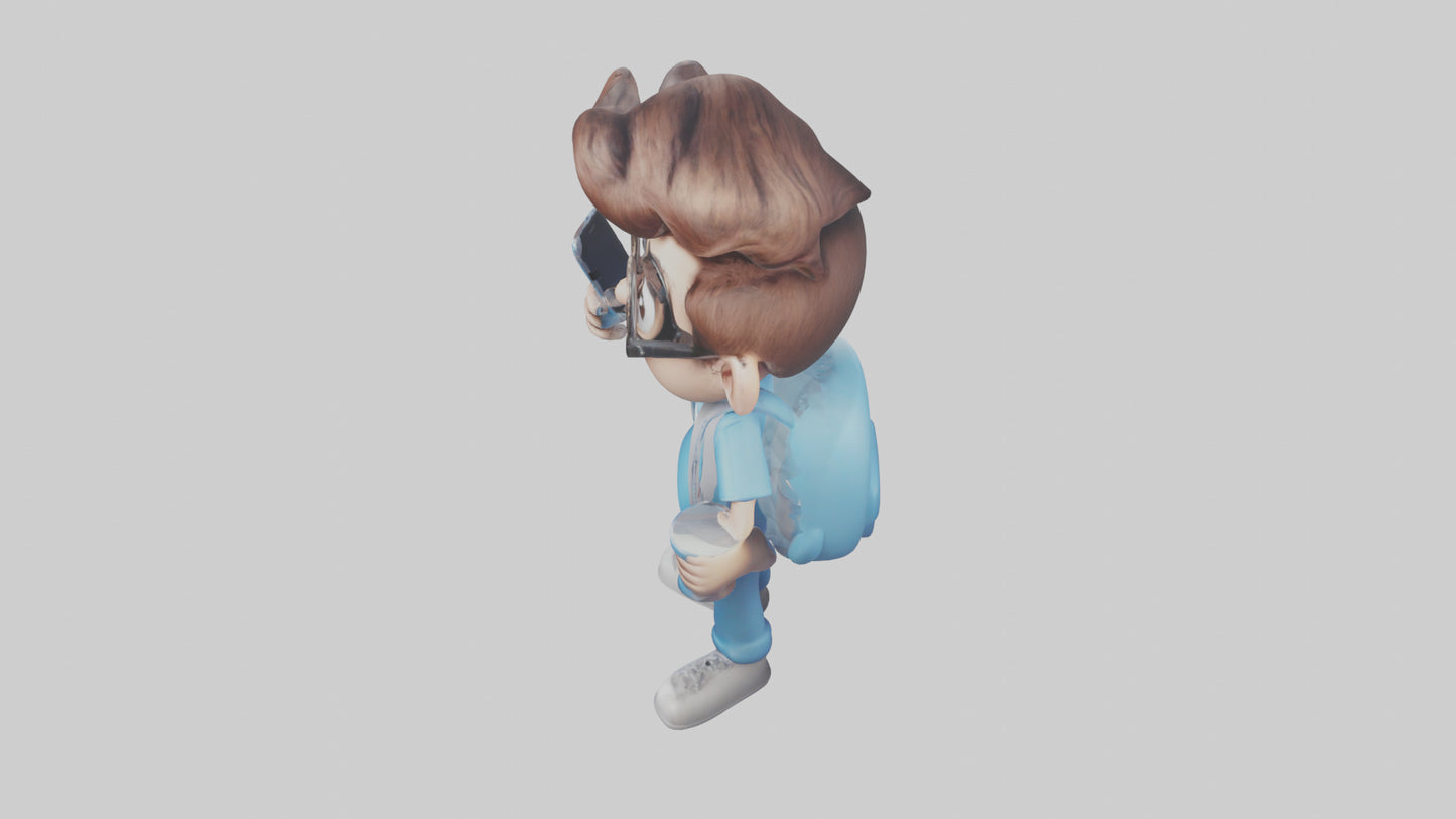 Cartoon Social Media Manager model 3D model