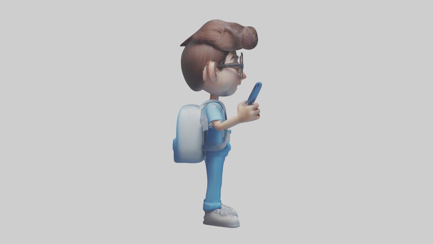 Cartoon Social Media Manager model 3D model