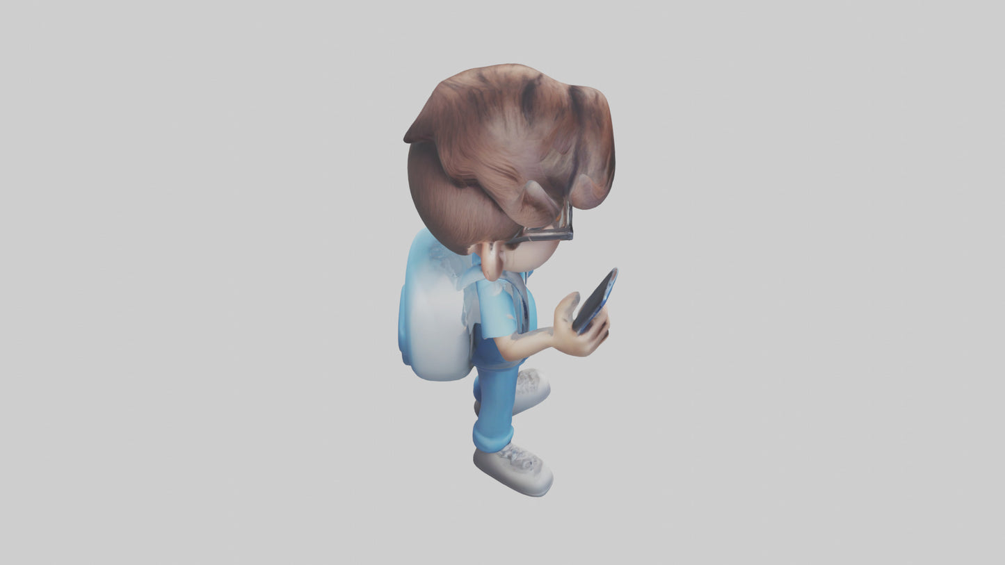 Cartoon Social Media Manager model 3D model