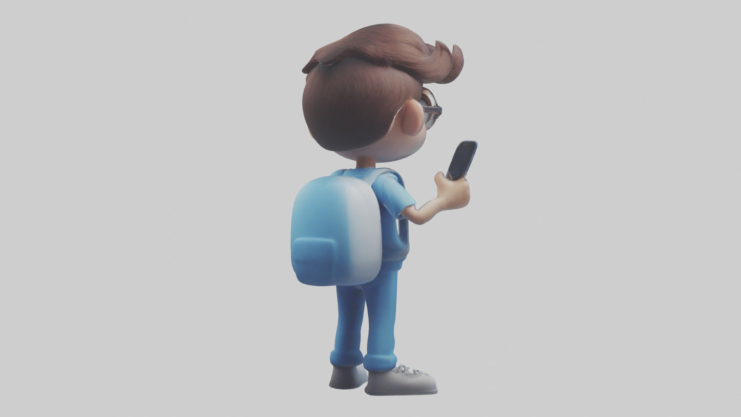 Cartoon Social Media Manager model 3D model