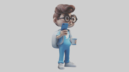Cartoon Social Media Manager model 3D model