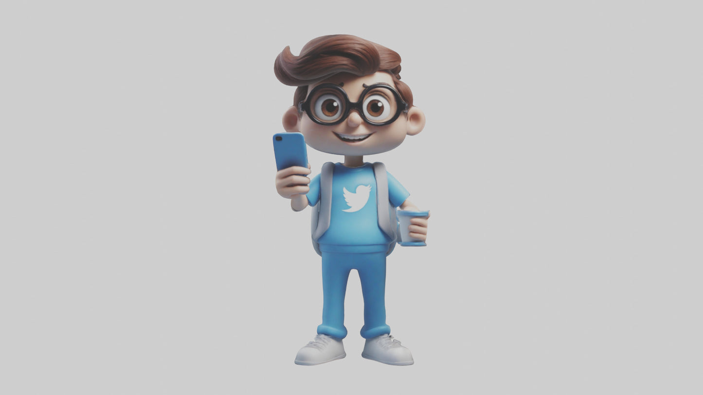 Cartoon Social Media Manager model 3D model
