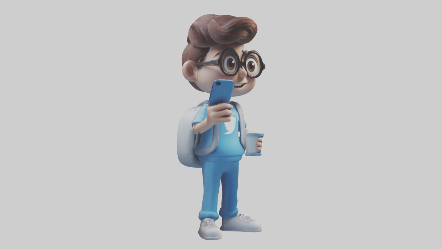 Cartoon Social Media Manager model 3D model
