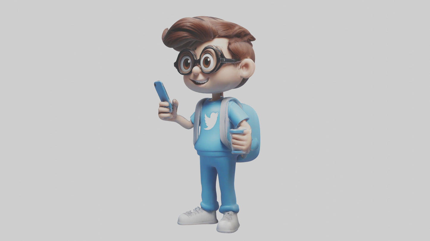 Cartoon Social Media Manager model 3D model