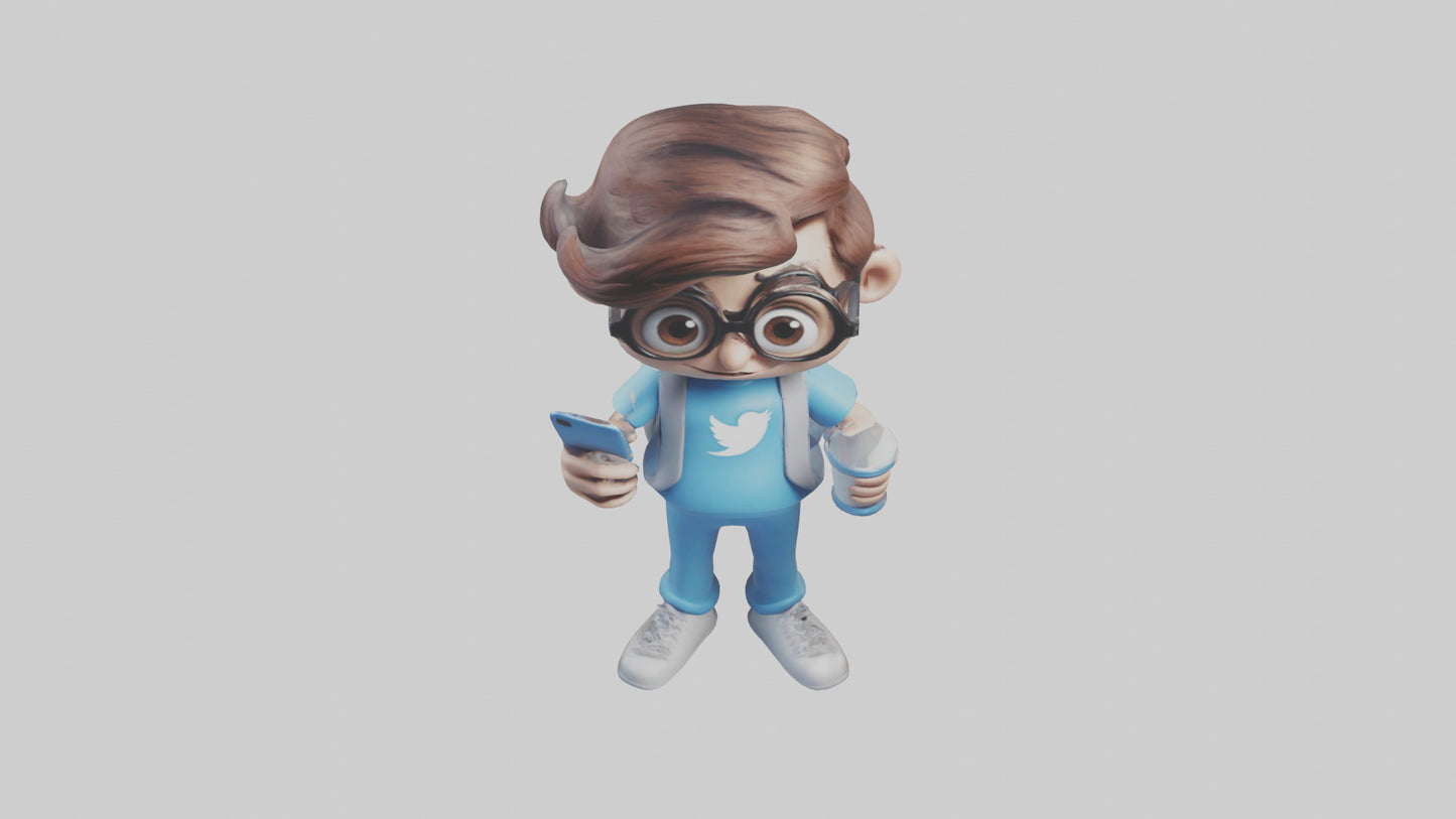 Cartoon Social Media Manager model 3D model