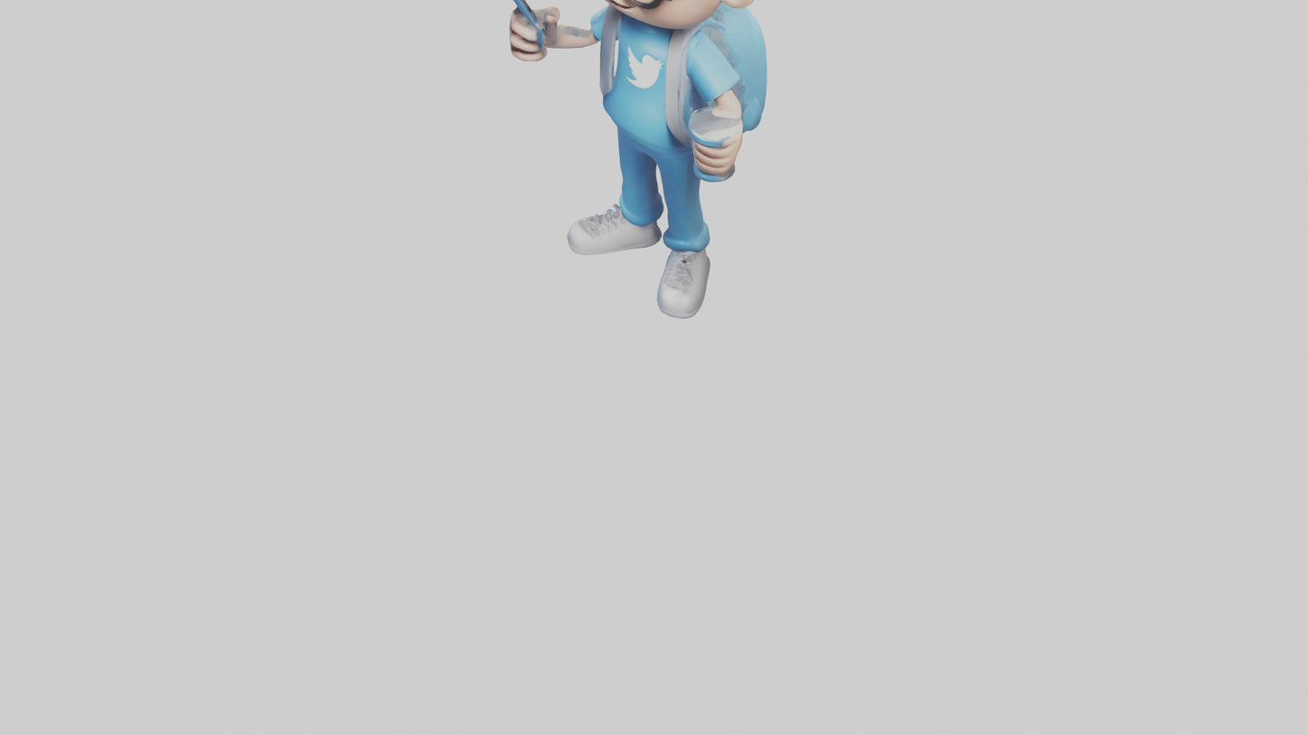 Cartoon Social Media Manager model 3D model