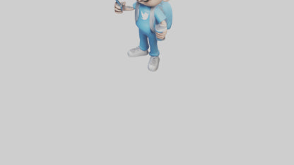 Cartoon Social Media Manager model 3D model
