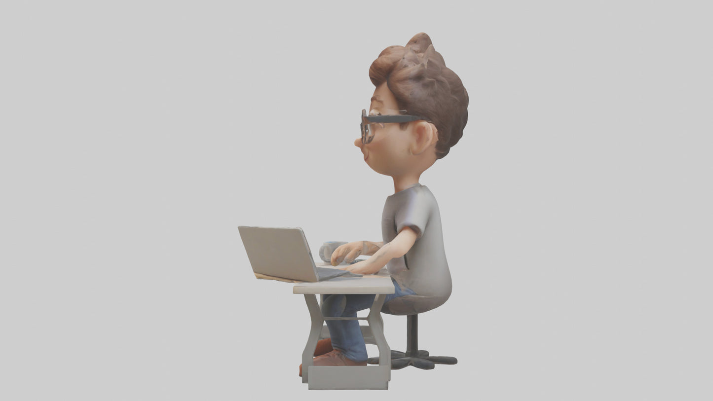 Cartoon Software Developer model 3D model