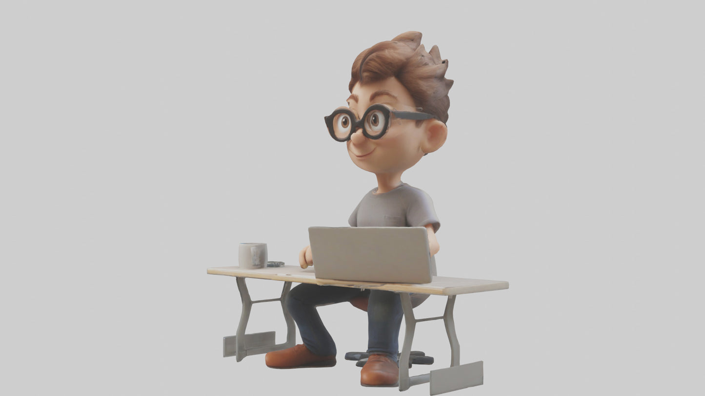 Cartoon Software Developer model 3D model
