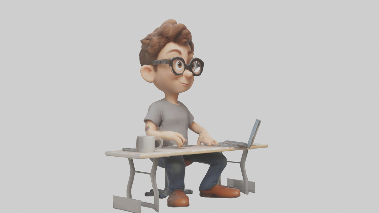 Cartoon Software Developer model 3D model
