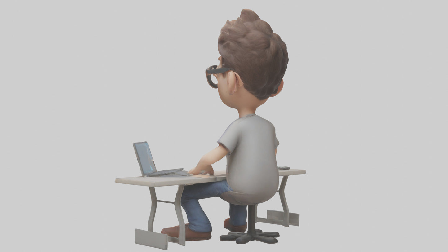Cartoon Software Developer model 3D model
