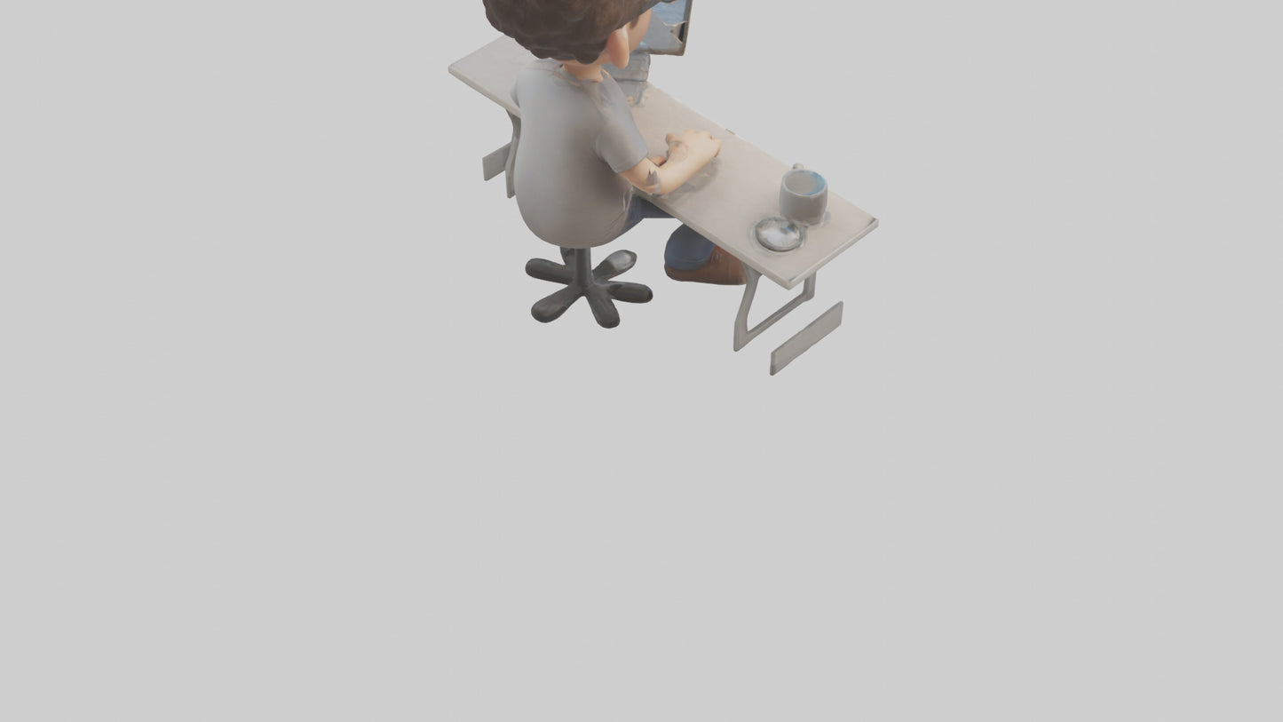 Cartoon Software Developer model 3D model