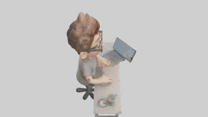 Cartoon Software Developer model 3D model
