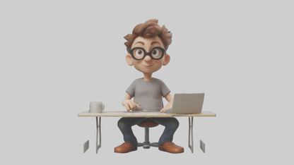 Cartoon Software Developer model 3D model