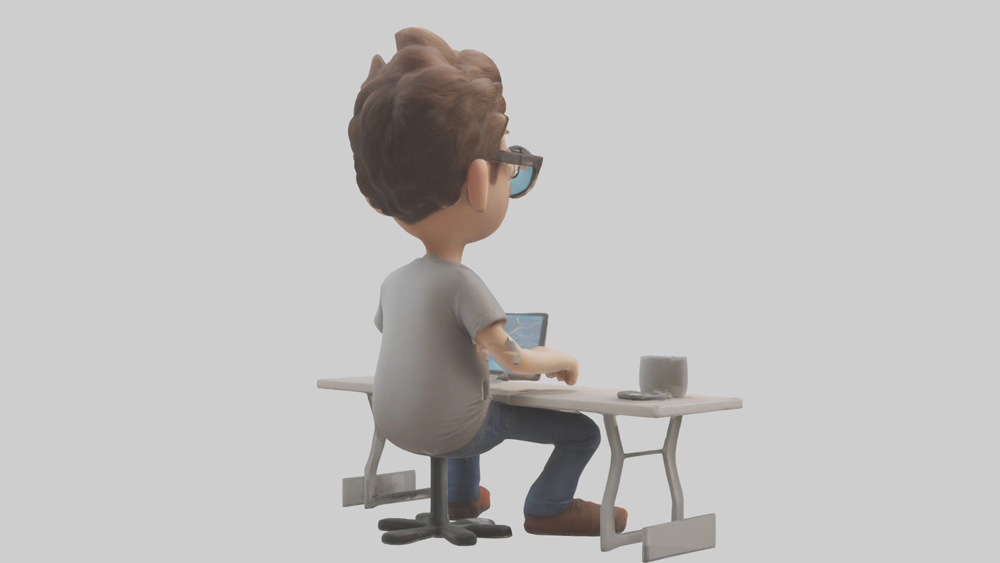 Cartoon Software Developer model 3D model