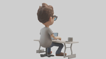 Cartoon Software Developer model 3D model