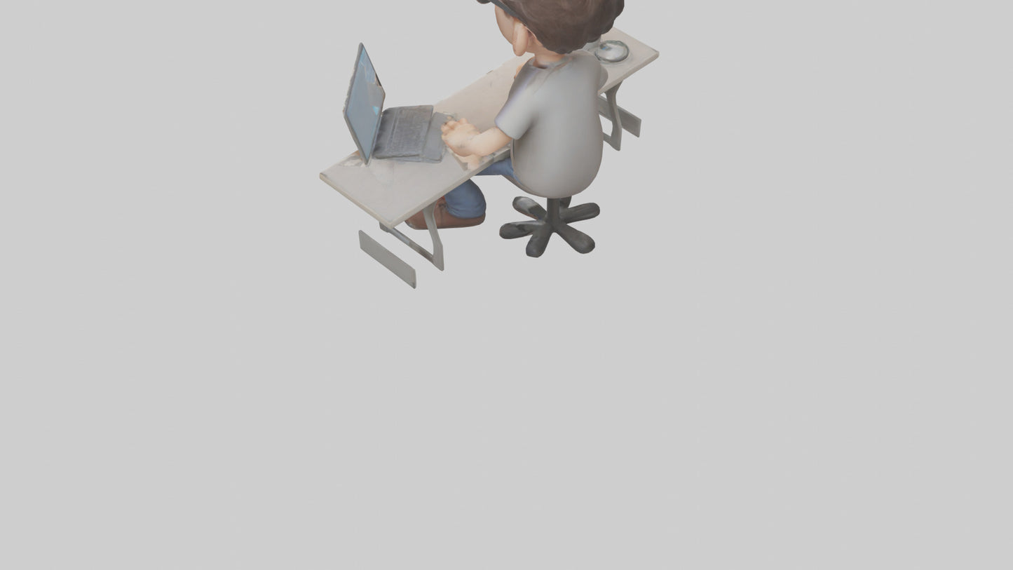 Cartoon Software Developer model 3D model