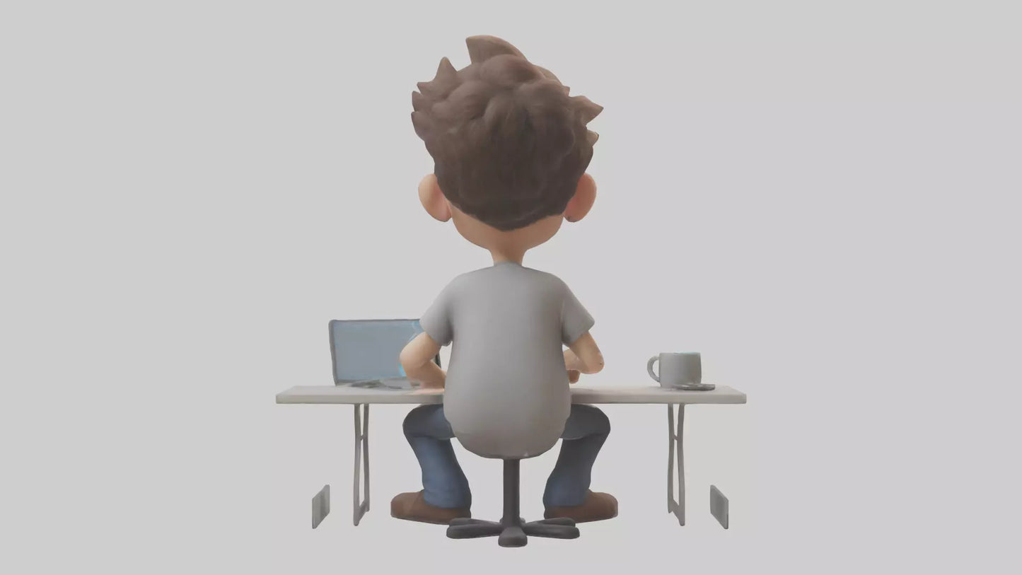 Cartoon Software Developer model 3D model