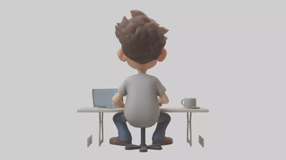 Cartoon Software Developer model 3D model