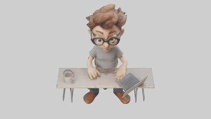Cartoon Software Developer model 3D model