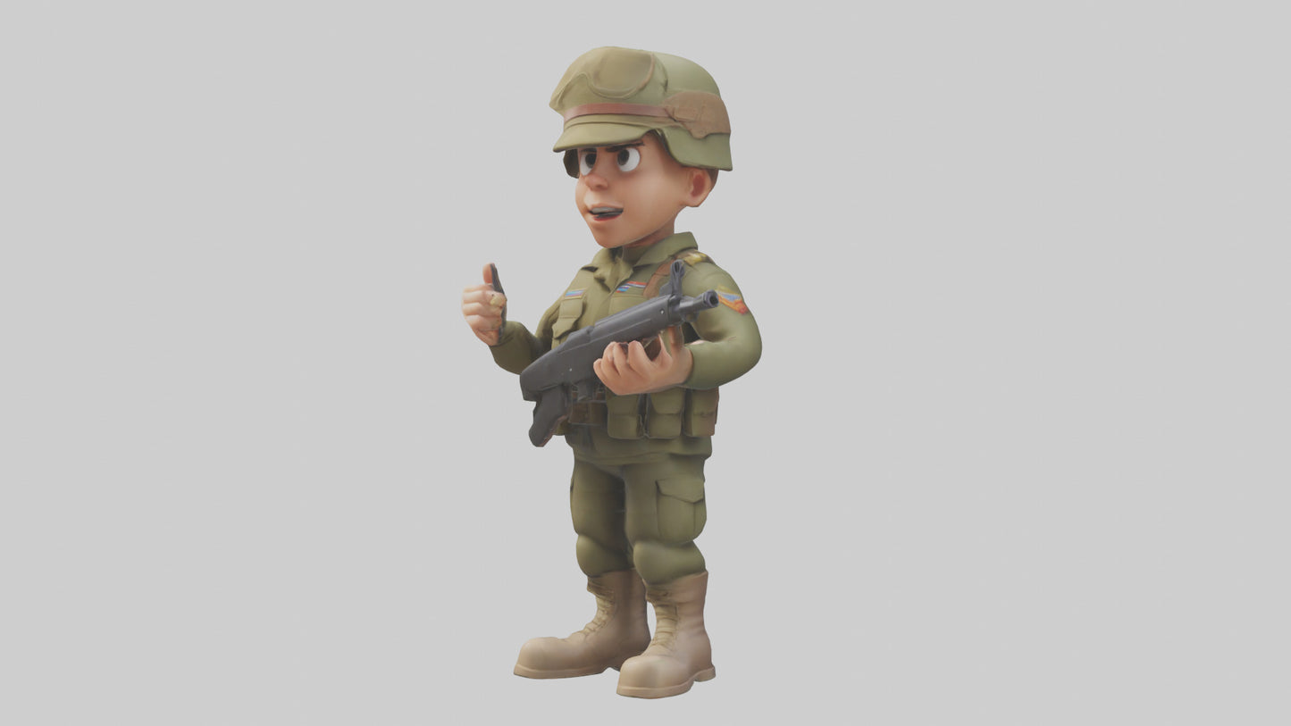 Cartoon Soldier model 3D model