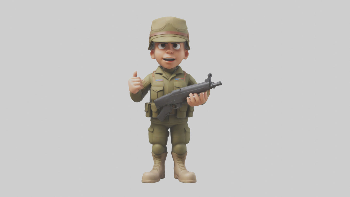 Cartoon Soldier model 3D model