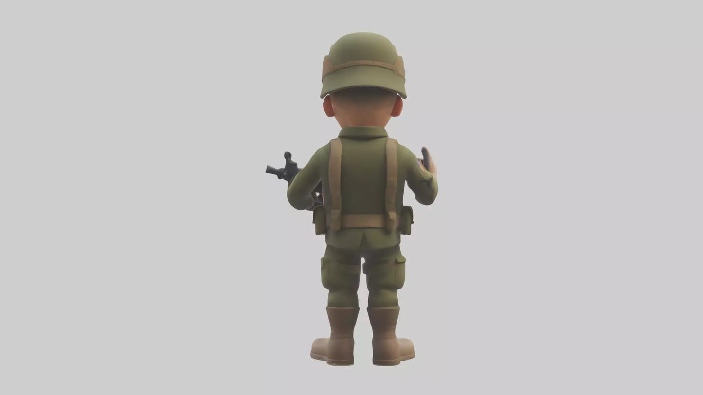 Cartoon Soldier model 3D model