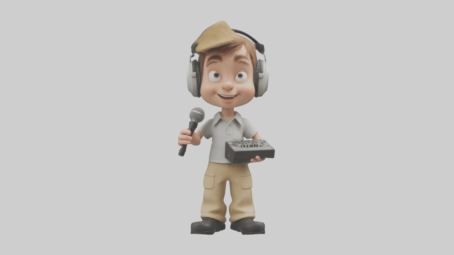Cartoon Sound Technician model 3D model