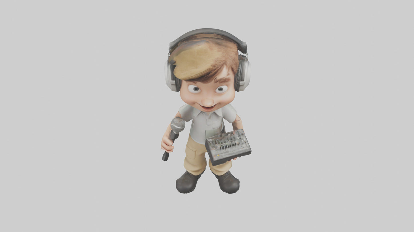 Cartoon Sound Technician model 3D model