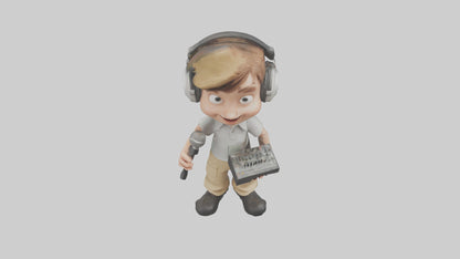 Cartoon Sound Technician model 3D model