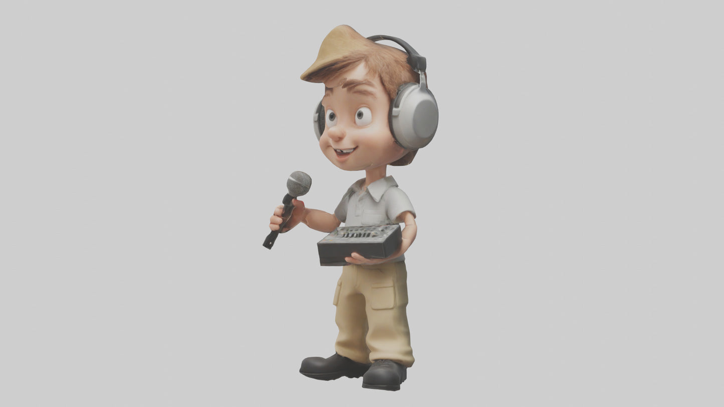 Cartoon Sound Technician model 3D model