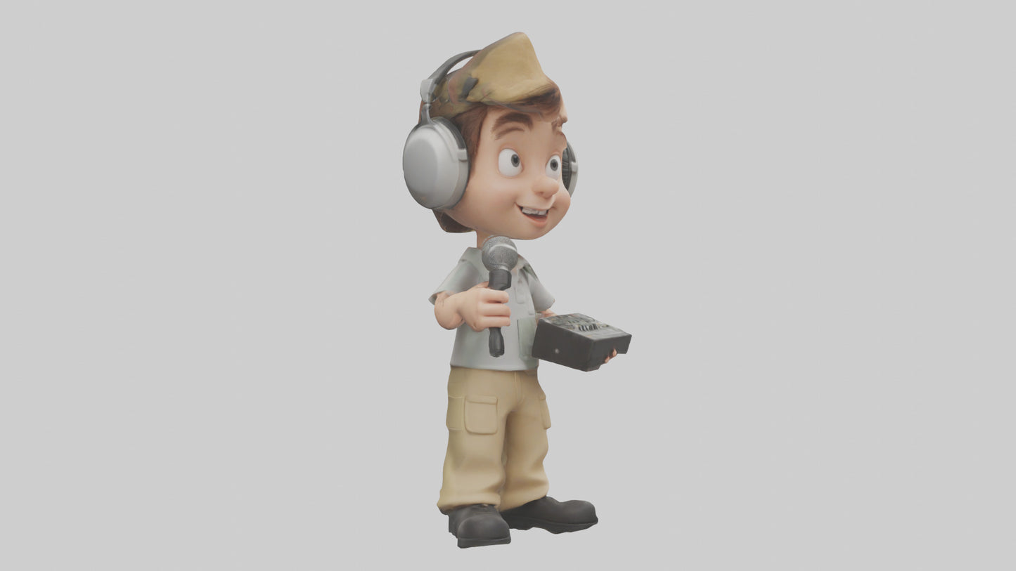 Cartoon Sound Technician model 3D model