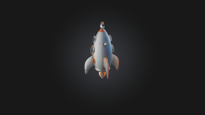 Cartoon Space Rocket 3D model