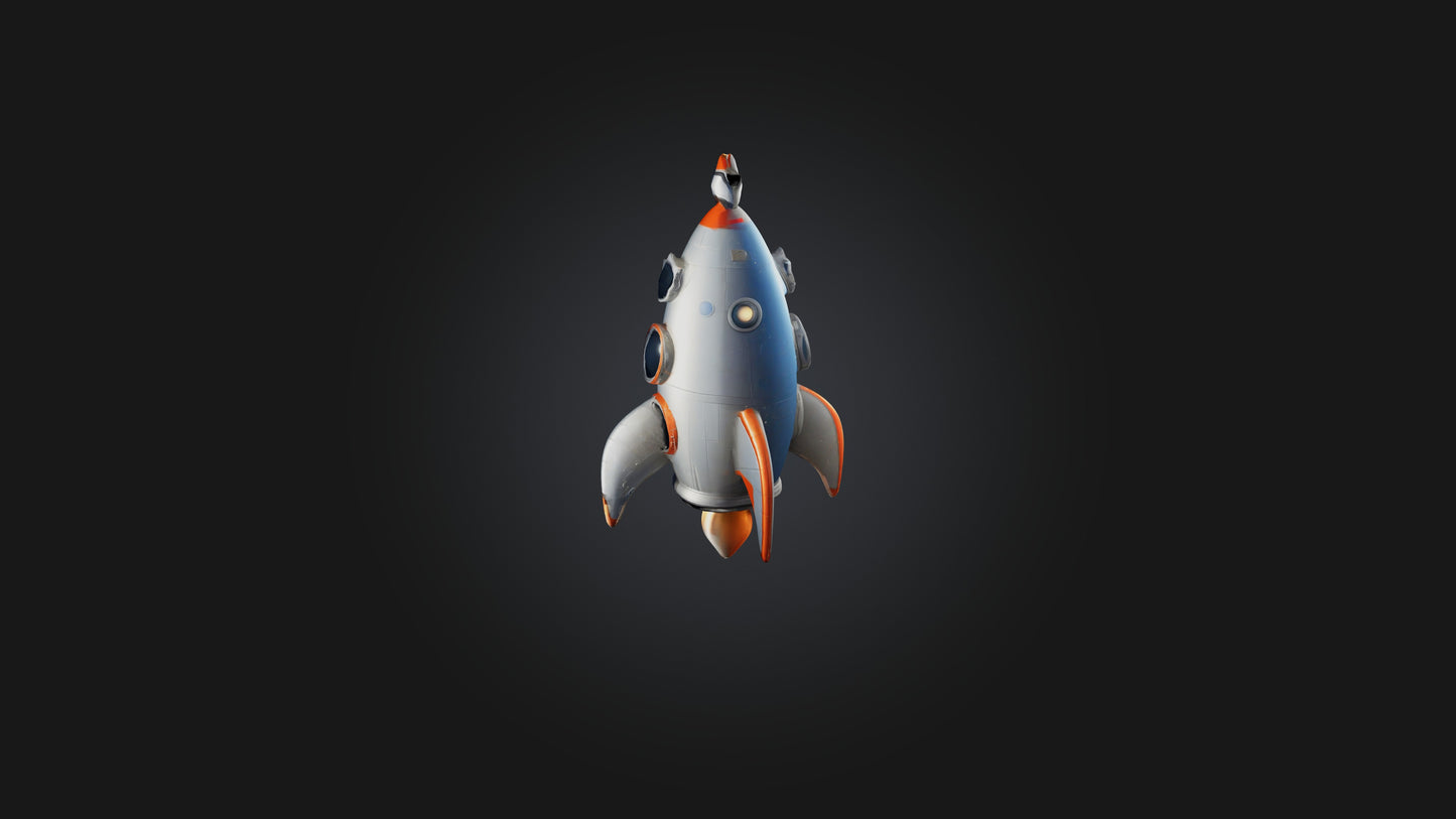 Cartoon Space Rocket 3D model