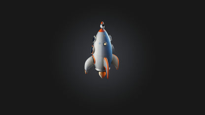 Cartoon Space Rocket 3D model