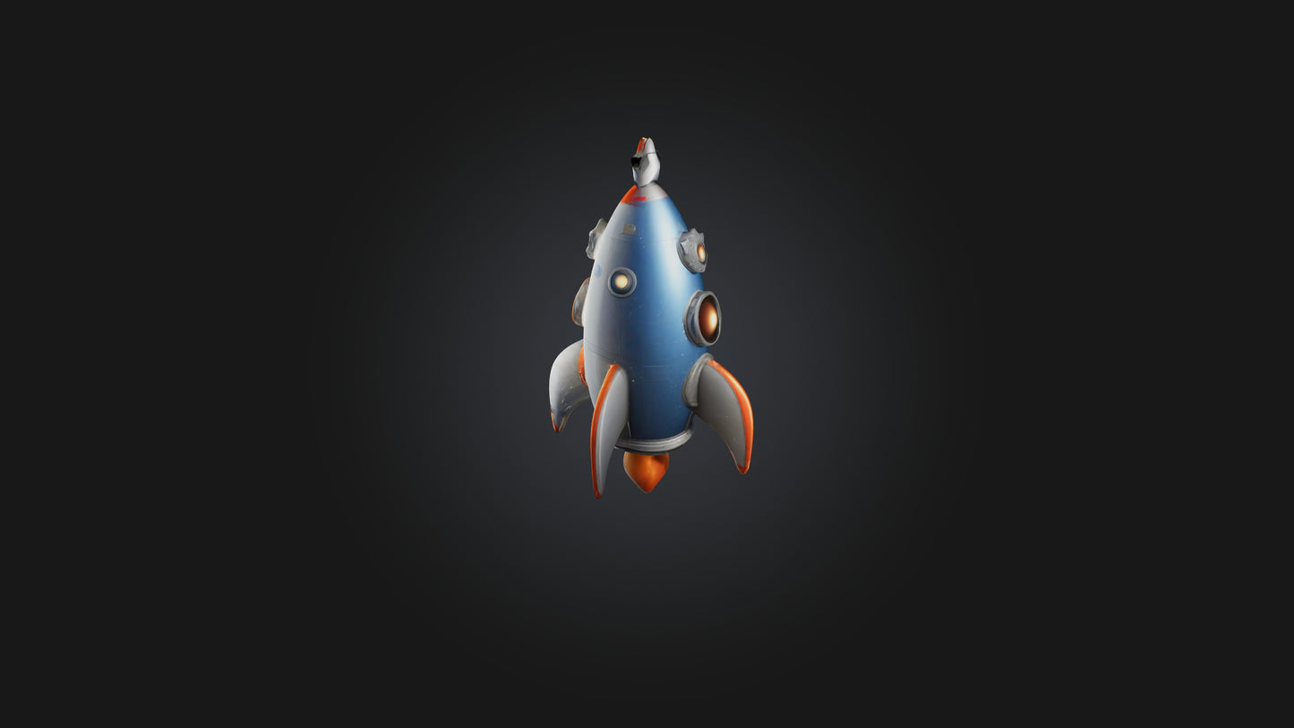 Cartoon Space Rocket 3D model