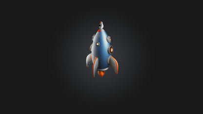 Cartoon Space Rocket 3D model