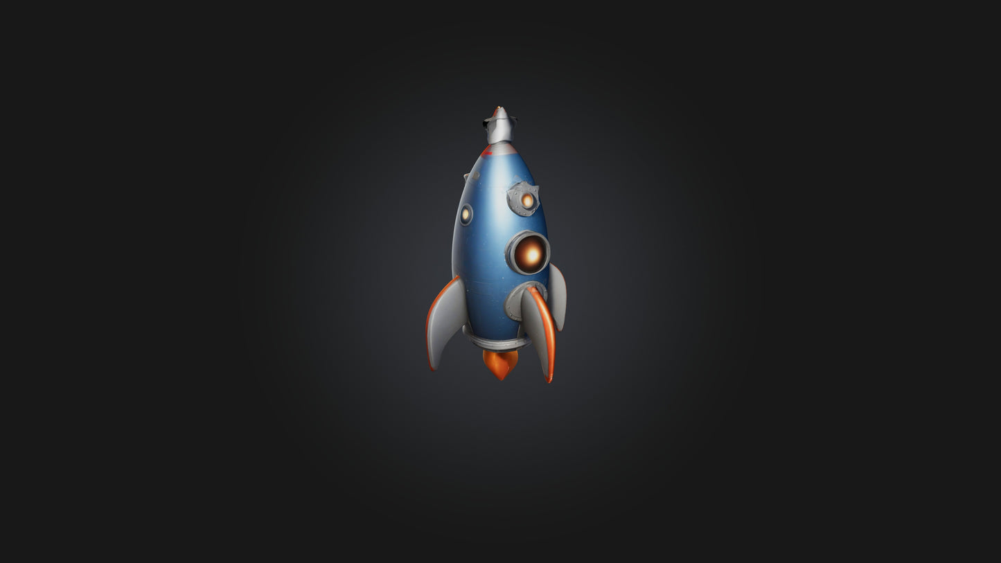 Cartoon Space Rocket 3D model