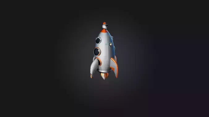 Cartoon Space Rocket 3D model