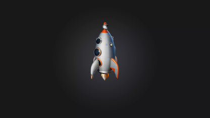Cartoon Space Rocket 3D model